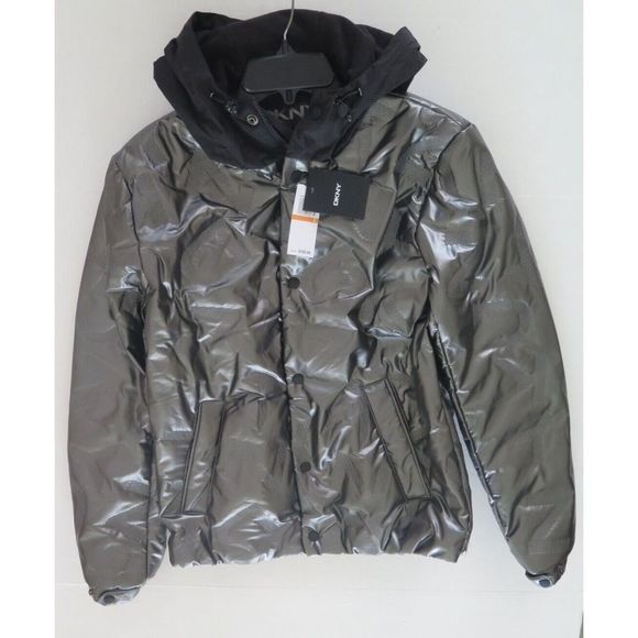 DKNY Men's Sz S Gray Signature Pewter Wind Resistant/Rain Repellent Jacket $165 - Picture 5 of 11